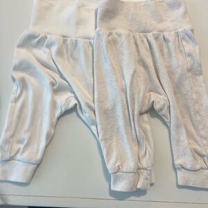 H&M Organic Cotton Baby White and Cream Pants Set